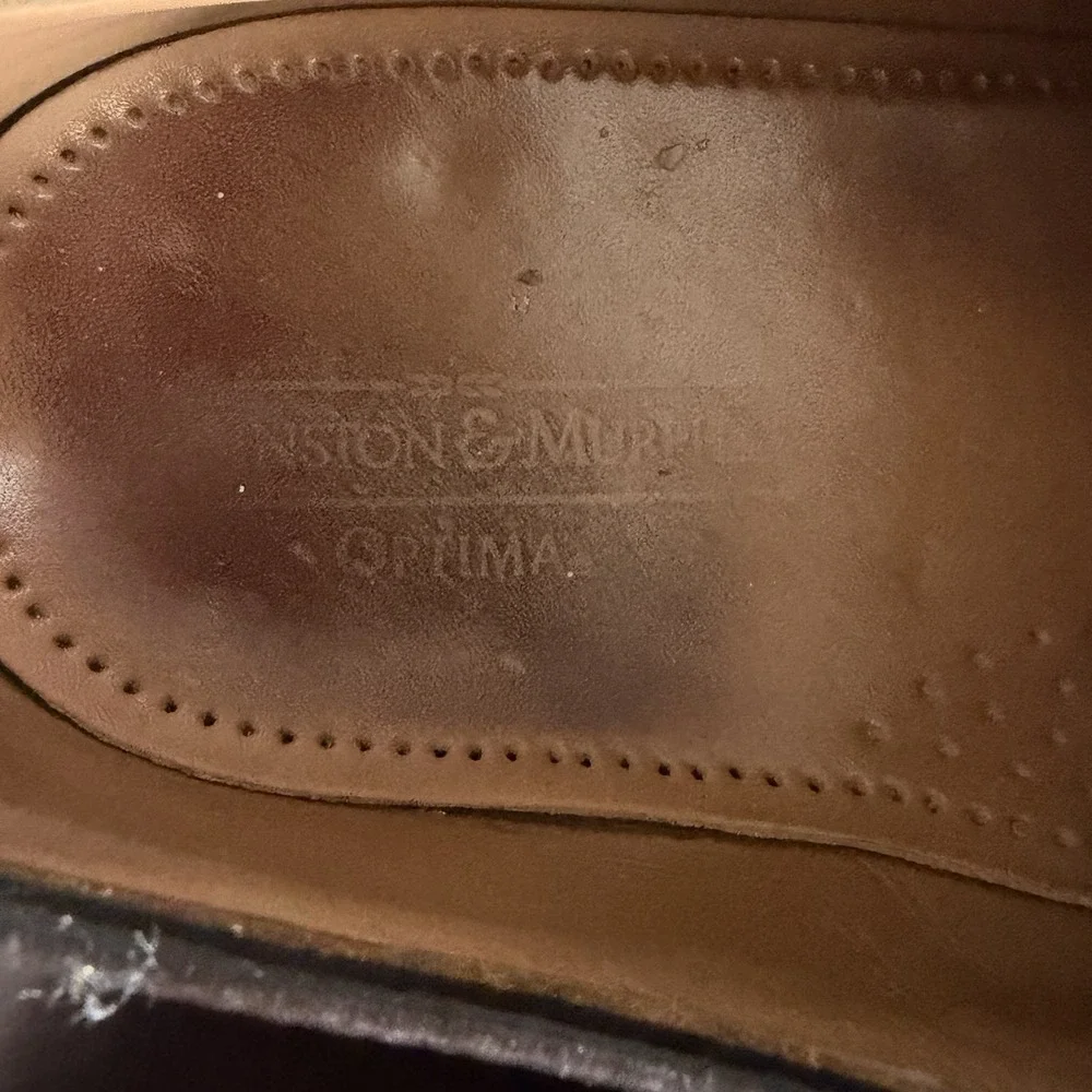 JOHNSTON & MURPHY Optima Cap Toe Oxford Shoes Made in USA‎ Mens 10.5 D/B 43664